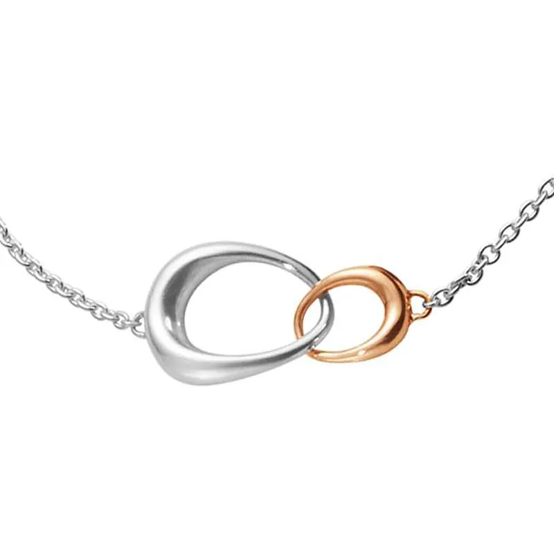 Georg Jensen Offspring Sterling Silver 18ct Rose Gold Bracelet