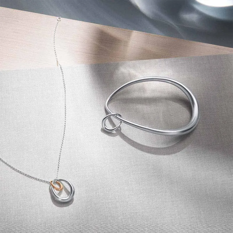 Georg Jensen Offspring Sterling Silver 18ct Rose Gold Necklace