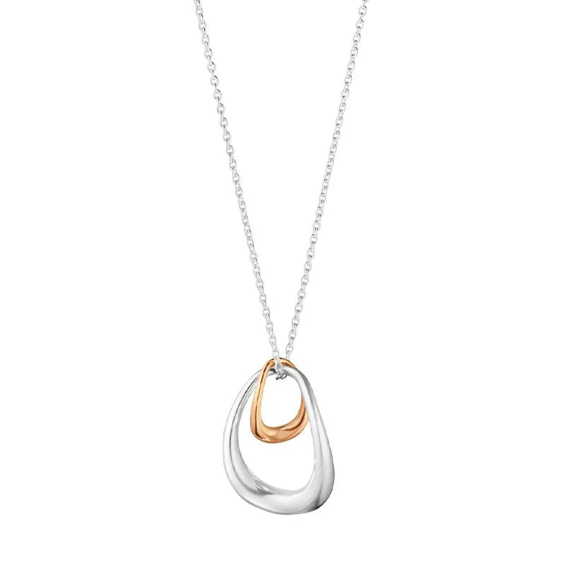 Georg Jensen Offspring Sterling Silver 18ct Rose Gold Necklace