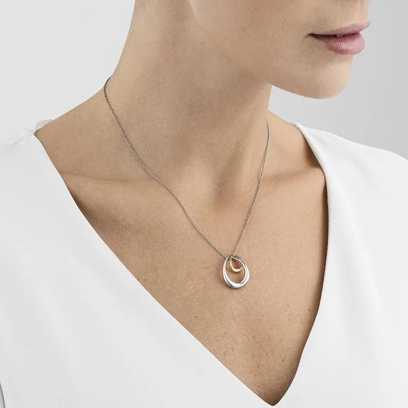 Georg Jensen Offspring Sterling Silver 18ct Rose Gold Necklace