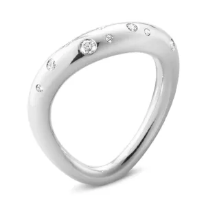 Georg Jensen Offspring Sterling Silver Diamond Ring