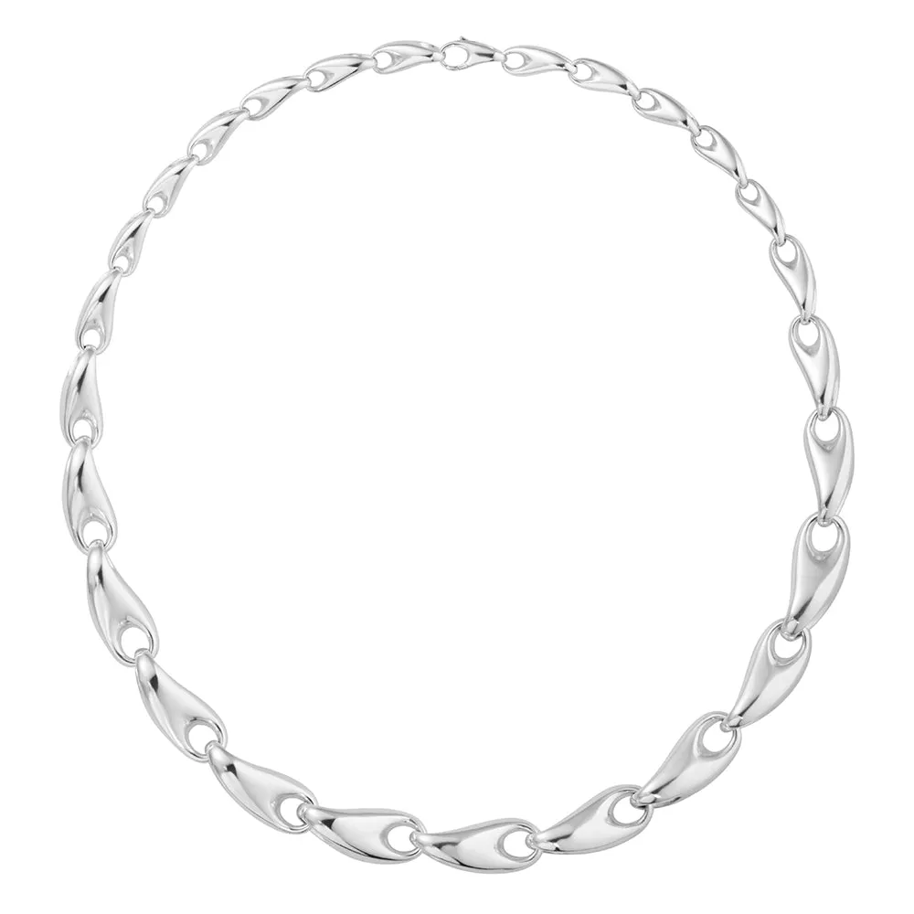 Georg Jensen Reflect Sterling Silver Graduated Links Necklace