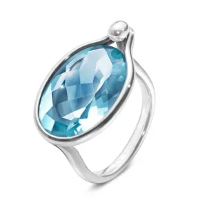 Georg Jensen Savannah Sterling Silver Blue Topaz Large Ring