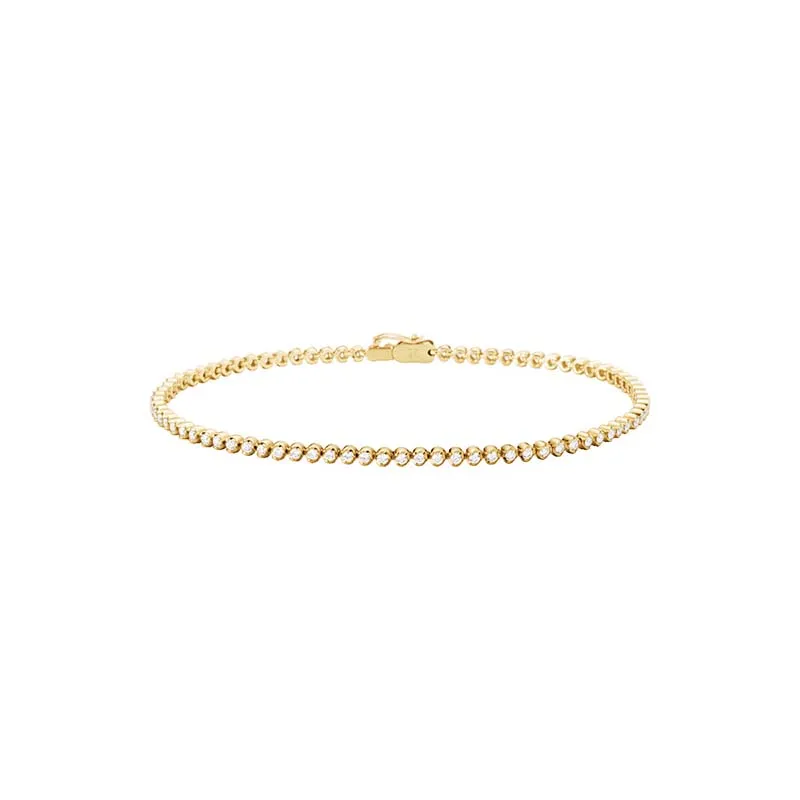 Georg Jensen Signature Diamonds 18ct Yellow Gold 0.69ct Slim Tennis Bracelet Small