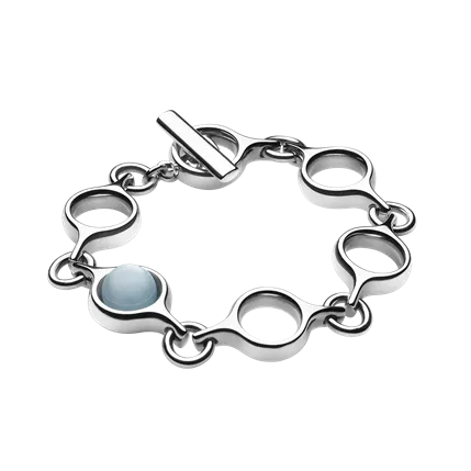 Georg Jensen Sphere Sterling Silver Aquamarine Bracelet D