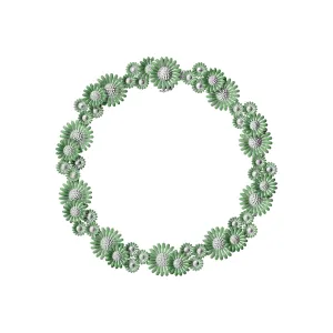 Georg Jensen Stine Goya Daisy Sterling Silver Vivid Green Enamel Necklace D