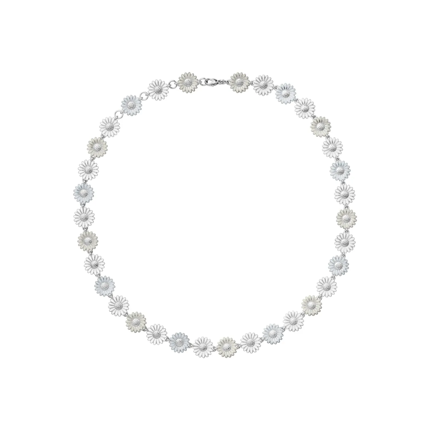 Georg Jensen Stine Goya Daisy Sterling Silver White Enamel Necklace D