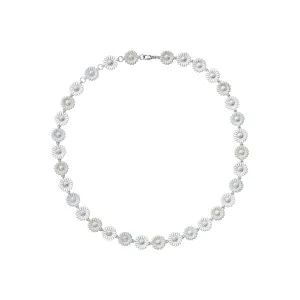 Georg Jensen Stine Goya Daisy Sterling Silver White Enamel Necklace D