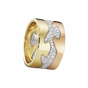Georg Jensen Fusion 18ct Gold Diamond Three Piece Ring