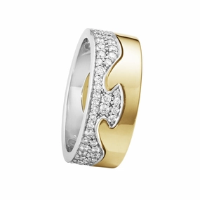 Georg Jensen Fusion 18ct Gold Diamond Two Piece Ring