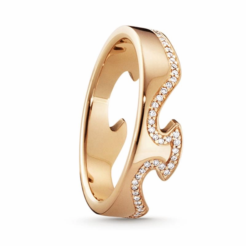 Georg Jensen Fusion 18ct Rose Gold Diamond End Ring