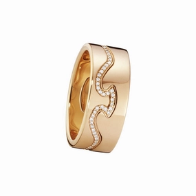 Georg Jensen Fusion 18ct Rose Gold Diamond Two Piece Ring