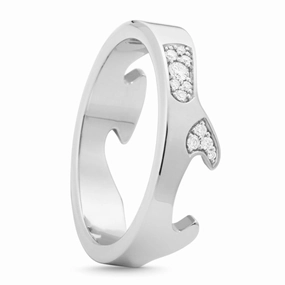 Georg Jensen Fusion 18ct White Gold Diamond Pave End Ring AB