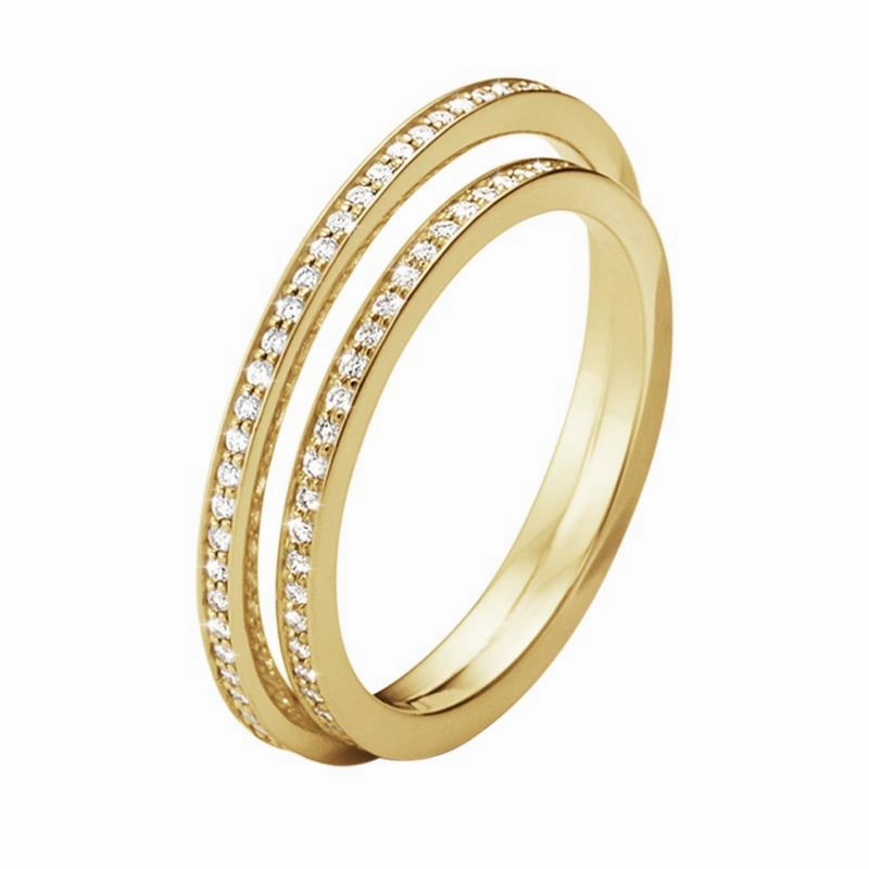 Georg Jensen Halo 18ct Yellow Gold 0.39ct Diamond Ring