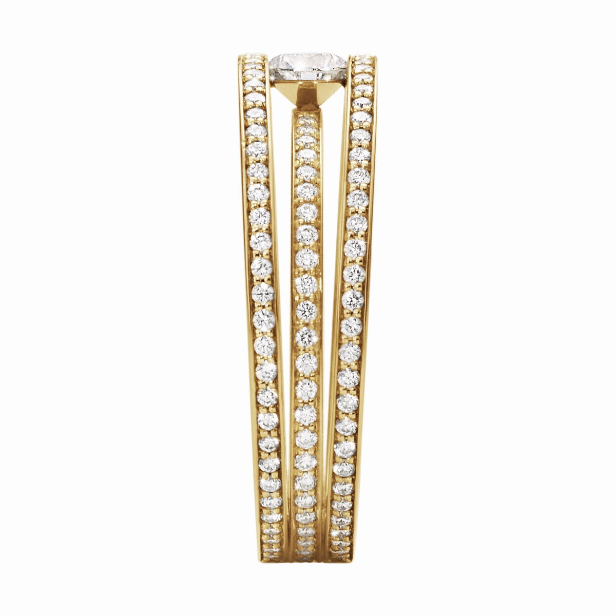 Georg Jensen Halo 18ct Yellow Gold 0.78ct Diamond Ring D