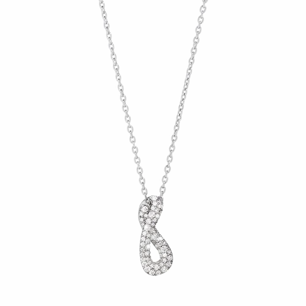 Georg Jensen Infinity Sterling Silver 0.24ct Diamond Necklace