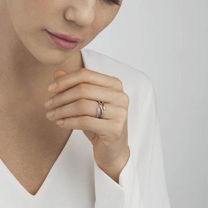 Georg Jensen Magic 18ct White Gold Diamond Wide Ring