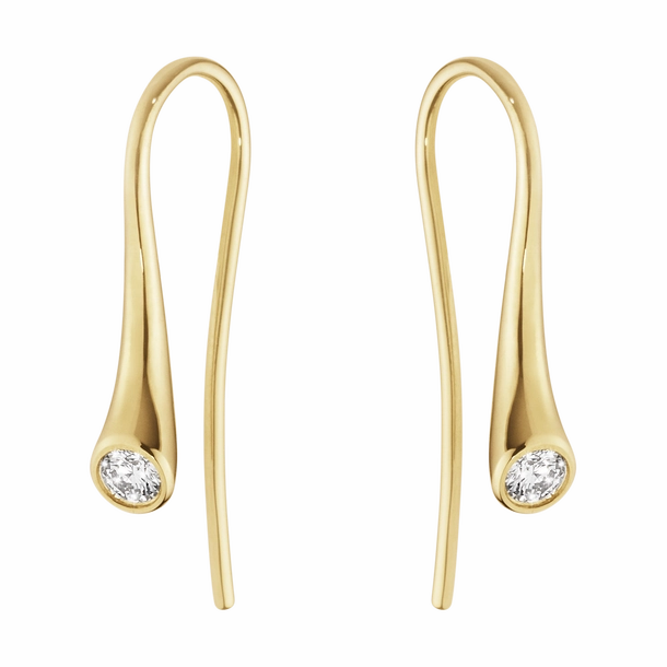 Georg Jensen Magic 18ct Yellow Gold Diamond Hook Earrings