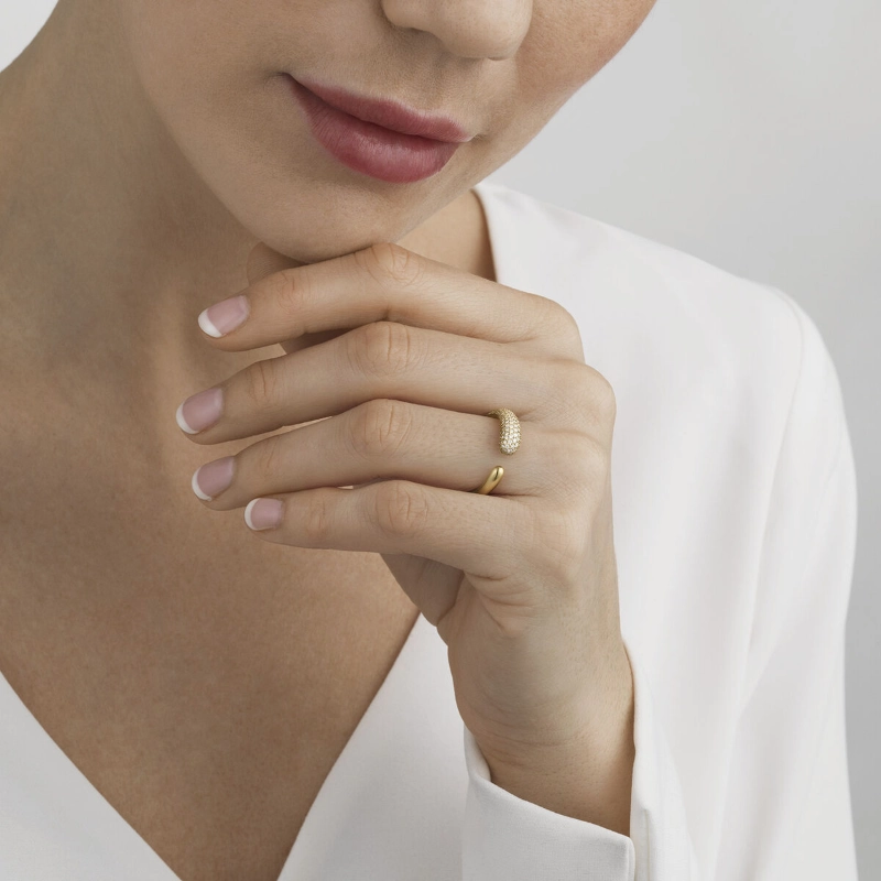 Georg Jensen Mercy 18ct Yellow Gold Diamond Mini Ring