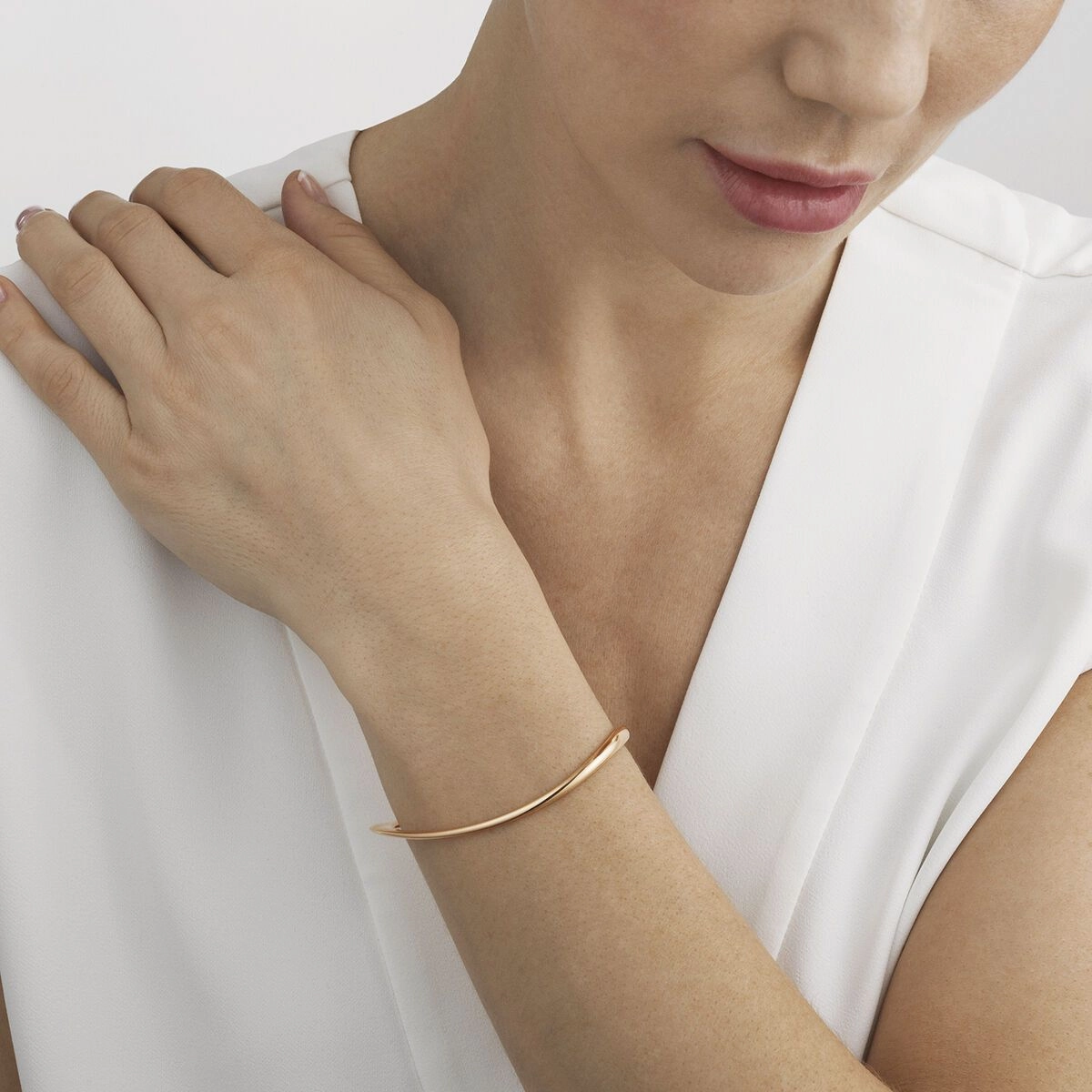 Georg Jensen Offspring 18ct Rose Gold Open Bangle D