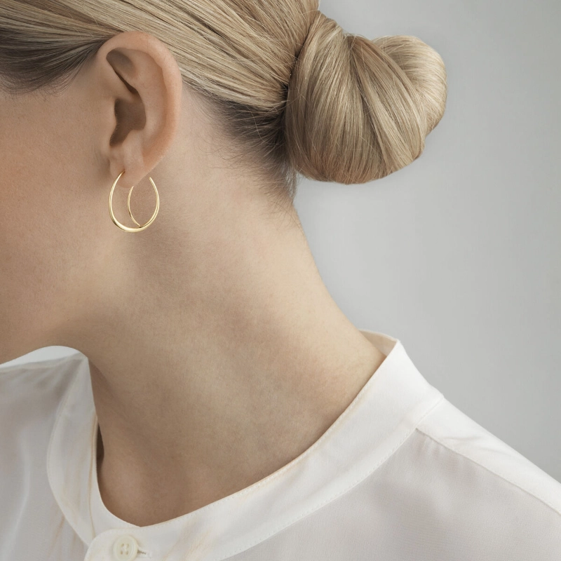 Georg Jensen Offspring 18ct Yellow Gold Hoop Earrings
