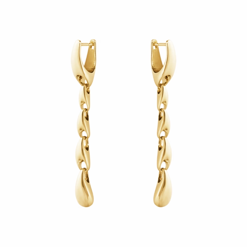Georg Jensen Reflect 18ct Yellow Gold Link Drop Earrings