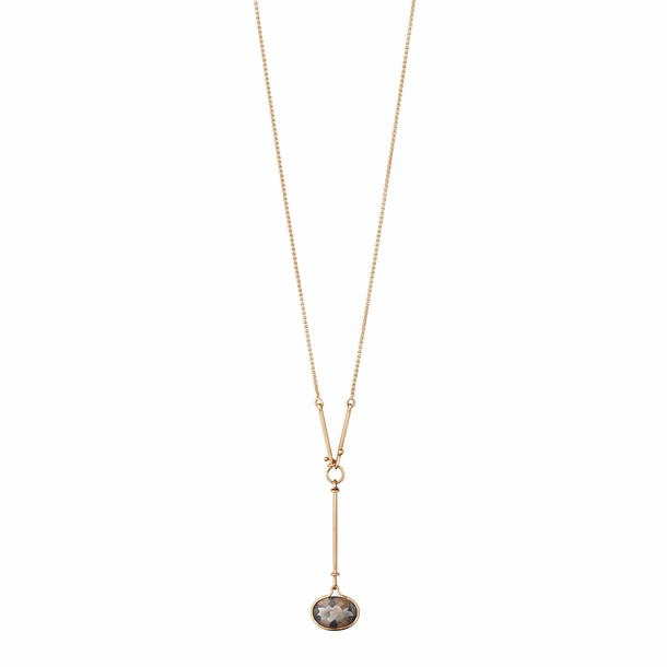 Georg Jensen Savannah 18ct Rose Gold Smokey Quartz Long Necklace