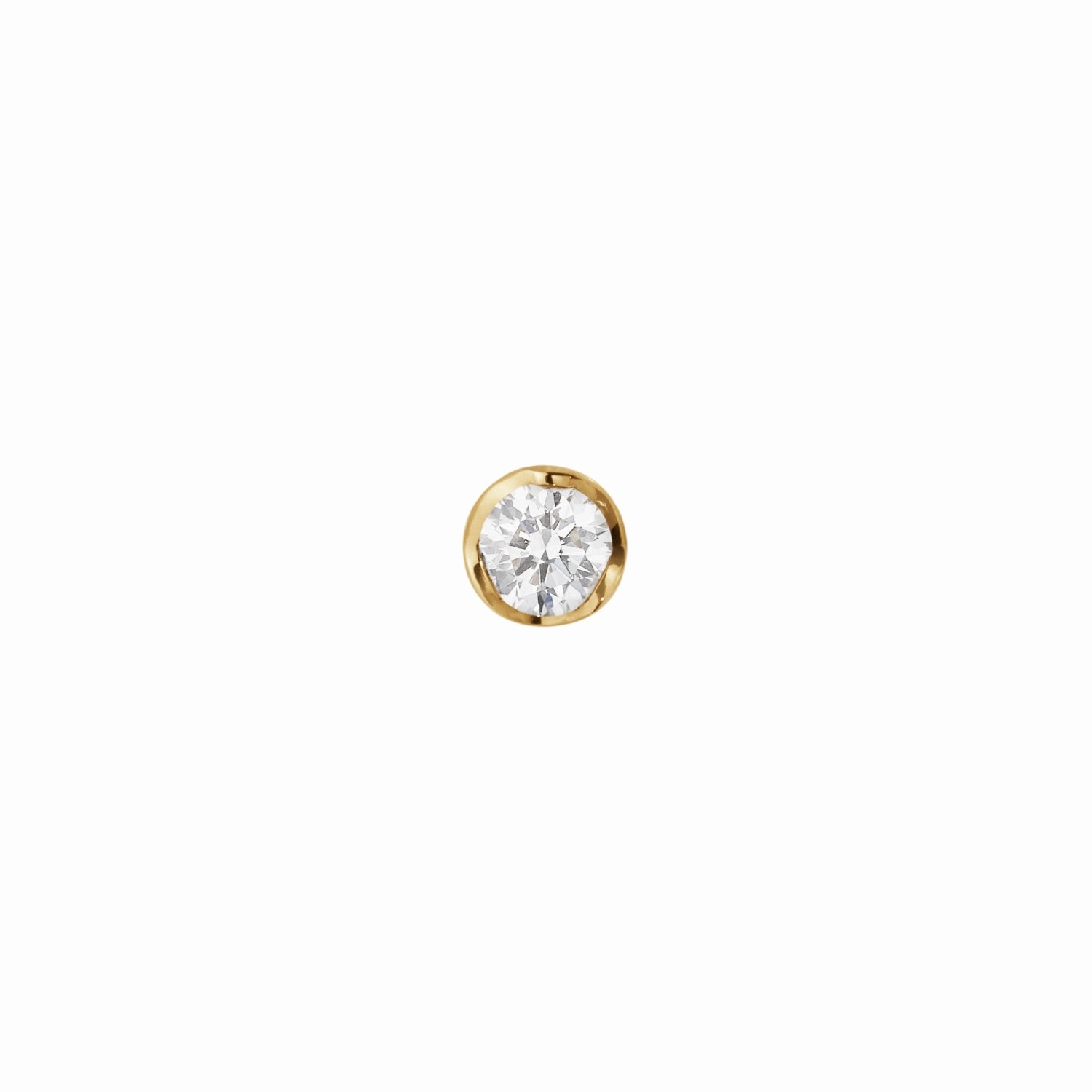 Georg Jensen Signature 18ct Yellow Gold 0.05ct Diamond Stud Earring Single Piece