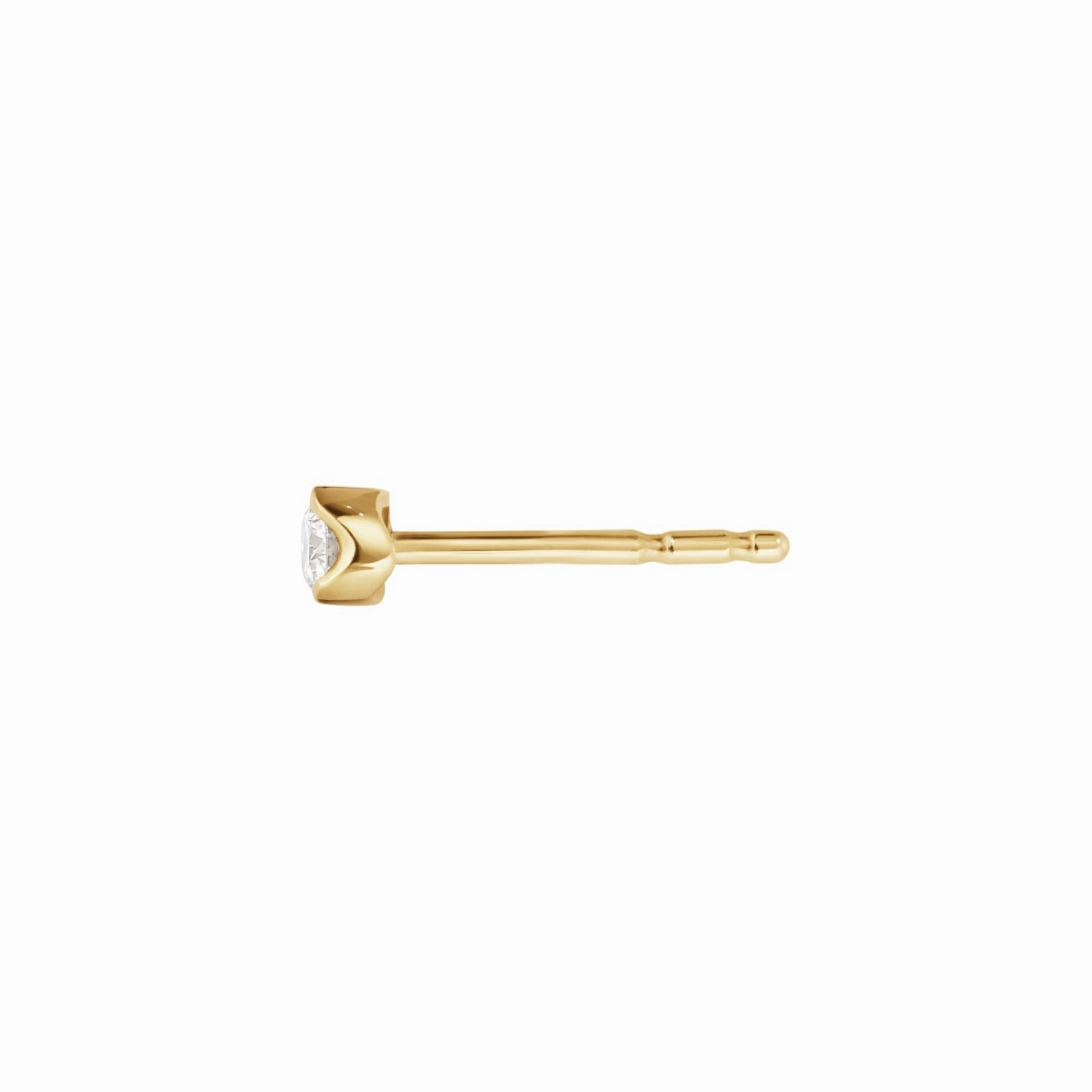 Georg Jensen Signature 18ct Yellow Gold 0.05ct Diamond Stud Earring Single Piece