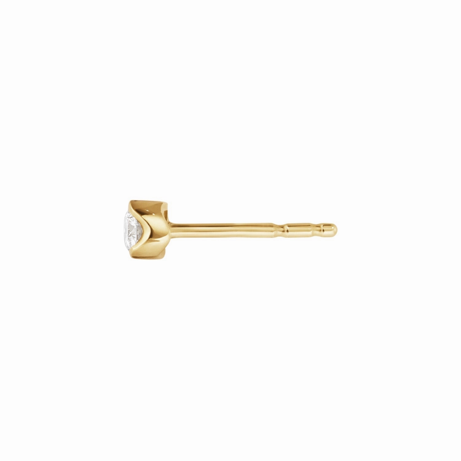 Georg Jensen Signature 18ct Yellow Gold 0.10ct Diamond Stud Earring Single Piece