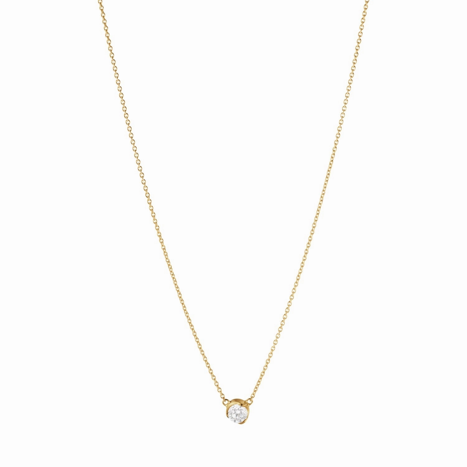 Georg Jensen Signature 18ct Yellow Gold 0.20ct Diamond Solitaire Pendant