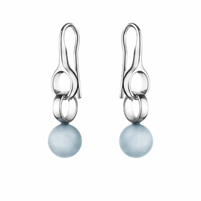 Georg Jensen Sphere Sterling Silver Aquamarine Earrings D