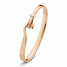 Georg Jensen Torun 18ct Rose Gold Diamond Bangle D