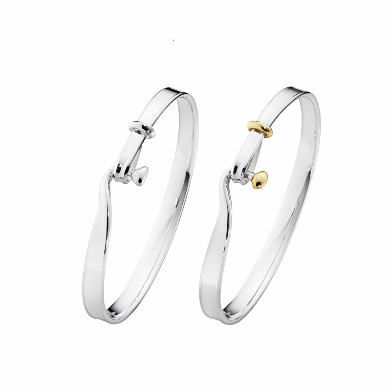 Georg Jensen Torun Sterling Silver 18ct Yellow Gold Bangle Set