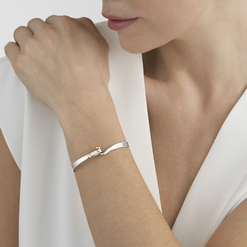 Georg Jensen Torun Sterling Silver 18ct Yellow Gold Bangle Set