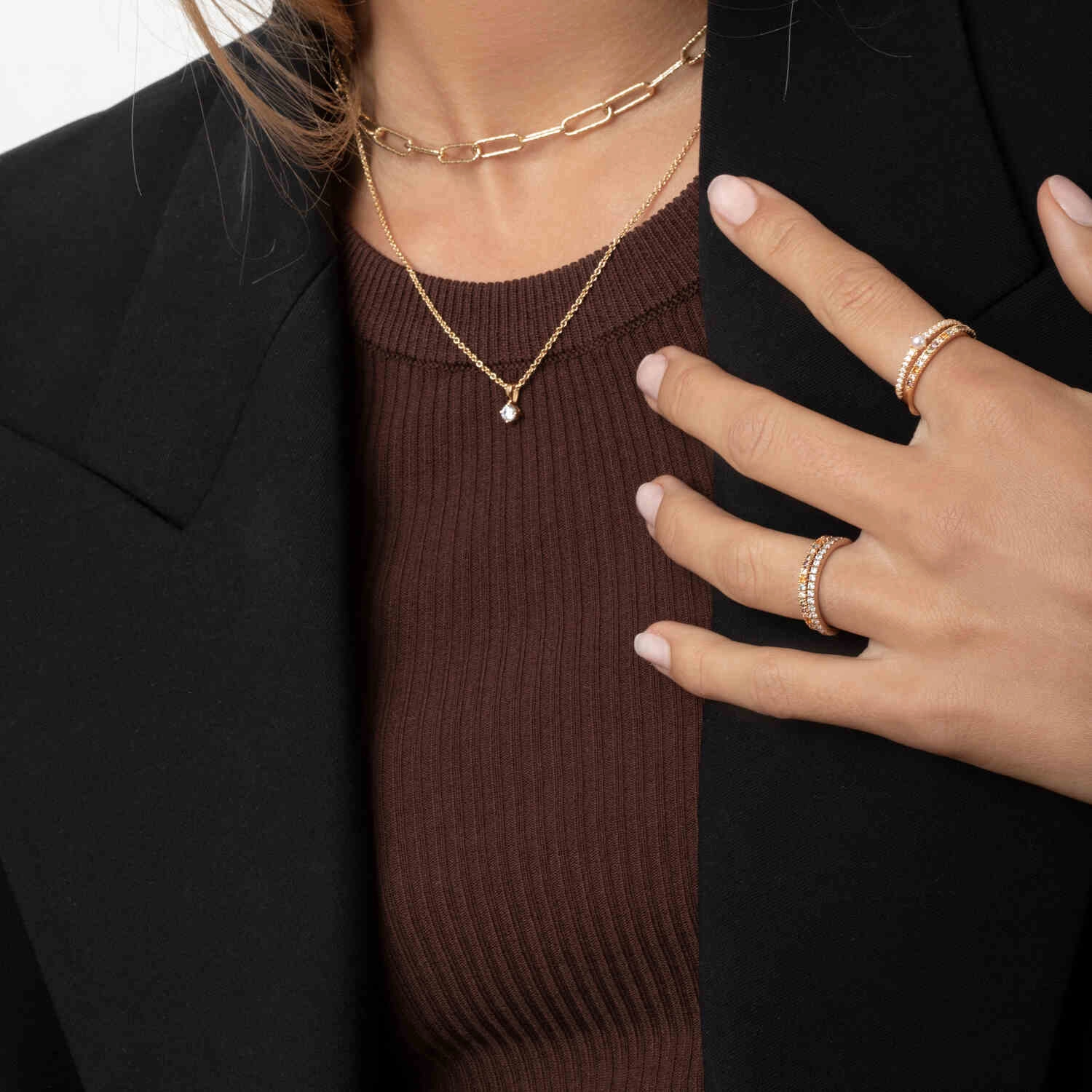Gold Plated Ellera Ring SJ-R2869-CZ-YG