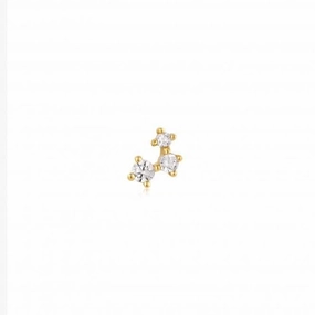 Gold Sparkle Galaxy Barbell Single Earring E047-11G