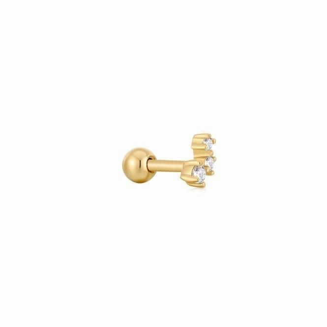 Gold Sparkle Galaxy Barbell Single Earring E047-11G