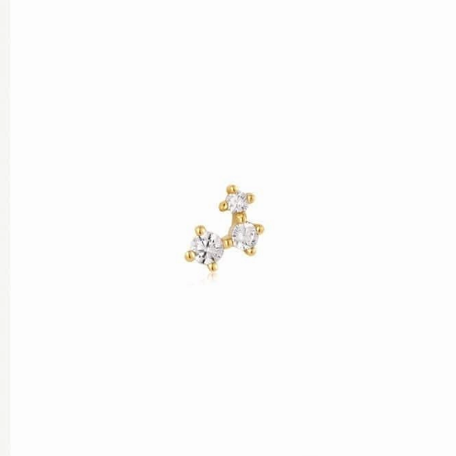 Gold Sparkle Galaxy Barbell Single Earring E047-11G