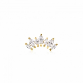 Gold Sparkle Marquise Climber Barbell Single Earring E047-08G