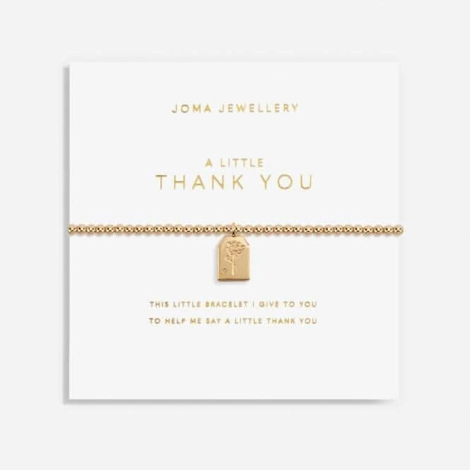 Gold Thank You Gold 17.5cm Stretch Bracelet 6182