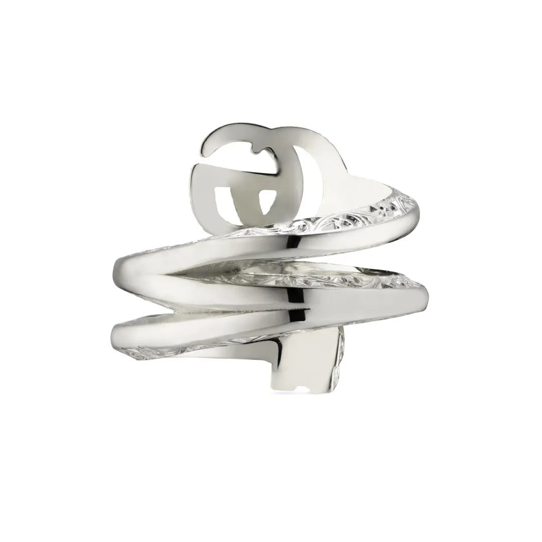 Gucci GG Marmont Sterling Silver Key Double Band Ring