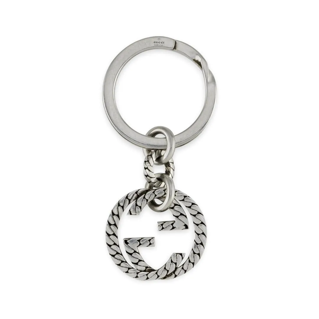 Gucci Interlocking G Motif Sterling Silver Keychain D