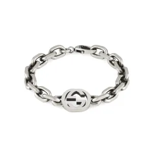 Gucci Interlocking G Sterling Silver Wide Chain Bracelet D