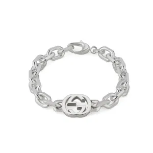 Gucci Interlocking Motif Sterling Silver Bracelet