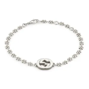 Gucci Interlocking Motif Sterling Silver Bracelet