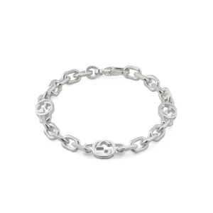 Gucci Interlocking Motif Sterling Silver Bracelet