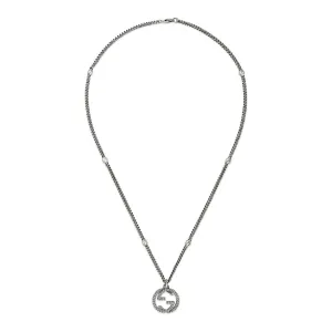 Gucci Interlocking Motif Sterling Silver Necklace D