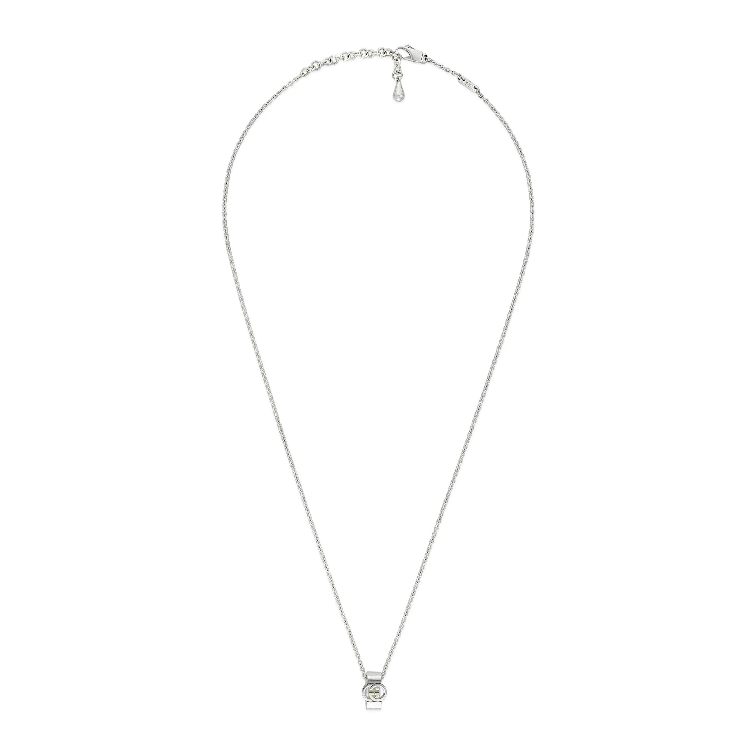 Gucci Interlocking Motif Sterling Silver Necklace