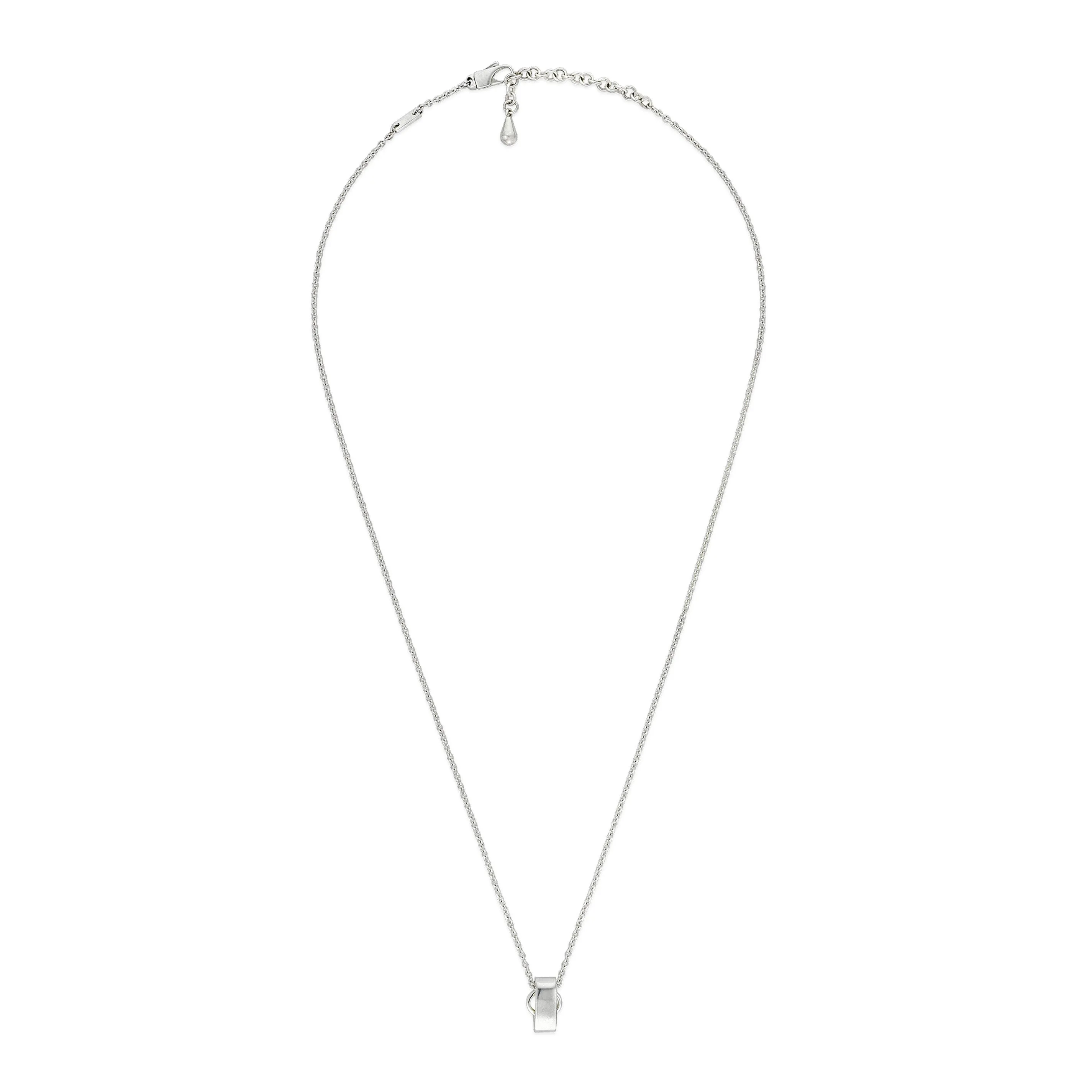 Gucci Interlocking Motif Sterling Silver Necklace